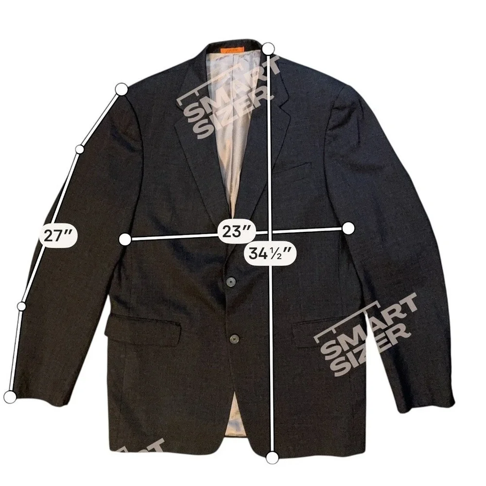 Nordstrom‎ HSM Mens Wool Blazer Sport Coat 42L Slate Blue Two Button Travelor